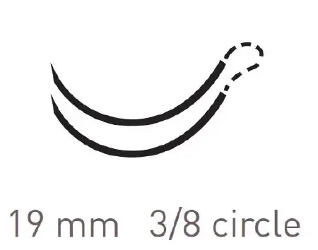 Quill Knotless Tissue-Closure Device, Monoderm Suture with Needle Absorbable Coated Undyed Suture Barbed Monofilament Polyglycolic Acid / PCL Size 3-0 14 X 14 cm Double-Armed 19 mm Length 3/8 Circle Precision Reverse Cutting Needle