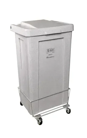 R & B Wire Products Hamper Stand Rolling Square Opening 3 Bushel Manual Hinged Lid – 693