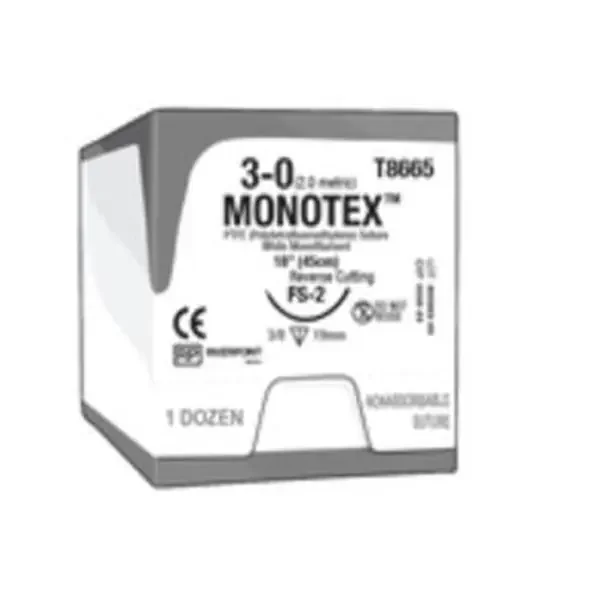 Riverpoint Medical Suture 3-0 Dptfe Fs-2 Monotex White 18″ Monofilament 12/Bx – T8665