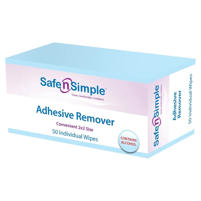 Safe N Simple Adhesive Remover, 2 x 2 Inch Wipe