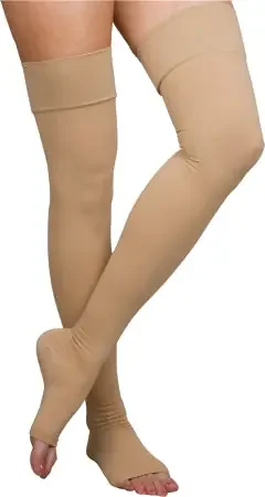 Scott Specialties Compression Stockings Thigh High Medium Beige Open Toe – 1674 BEI MD