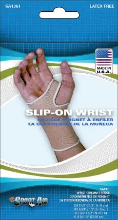 Scott Specialties Wrist Support Pull-On Knitted Elastic Left or Right Hand Beige Medium – SA1361 BEI MD