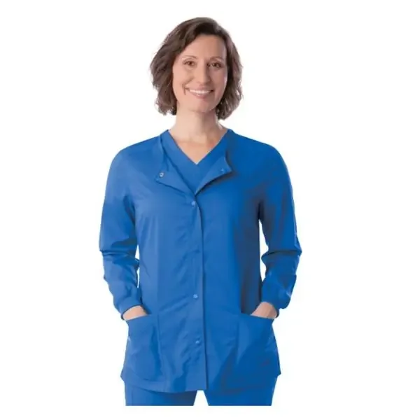 ScrubZone (R) by Landau Jacket Warm-Up 65% Polyester / 35% Cotton Uniforms Womens Ceil Blue Xl 4Pckt Ea – 75221BCPXL