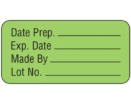 Shamrock Scientific Shamrock Pre-Printed / Write On Label Communication Fill In Date Prep. _____ / Exp Date _____ ¦ Fluorescent Green 3/4 X 1-1/2 Inch – UPCR-3013