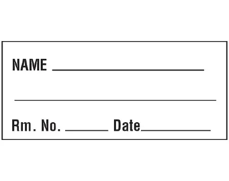 Shamrock Scientific Shamrock Pre-Printed / Write On Label Communication Fill In NAME _____ / _____ / Rm. No. _____ DATE___ White 1 X 2-1/4 Inch – SL-1-PRE