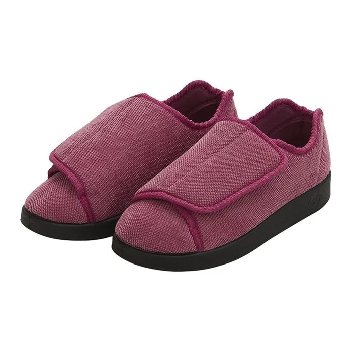 Silverts® Women’s Double Extra Wide Easy Closure Slippers, Dusty Rose, Size 10