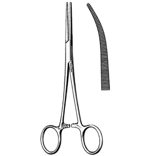 Sklar Instruments Forcep Coller 6-1/4″ Serrated Curved Stainless Steel Ea – SK17-3365