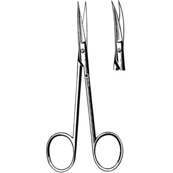 Sklar Instruments Scissors Iris Sklarlite 3-1/2″ Sharp/Sharp Smooth Curved Stainless Steel Ea – 23-1150