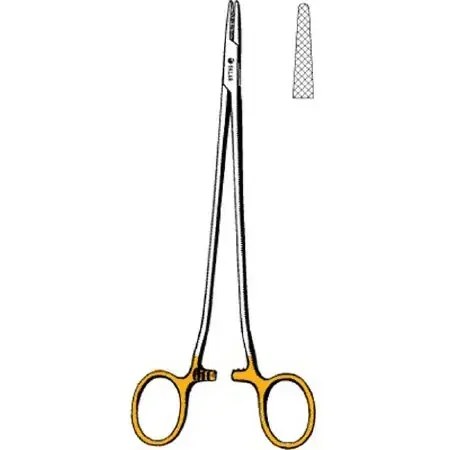 Sklar Sklar TC Needle Holder 10-1/2 Inch Straight Serrated Tips Finger Ring Handle – 21-8034