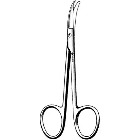 Sklar SklarLite Suture Scissors Sklarlite Shortbent 3-1/2 Inch Length OR Grade Stainless Steel Finger Ring Handle Curved Sharp/Blunt – 23-1191
