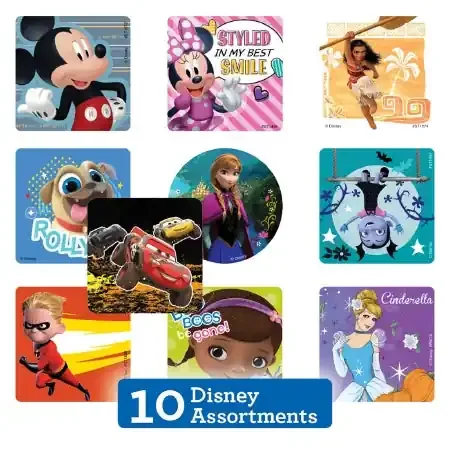 Smilemakers 1000 Per Unit Disney Sticker Sampler Sticker 2.5 Inch – DSNYB