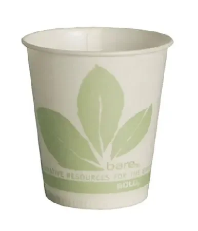 Solo Cup Bare Eco-Forward Drinking Cup 5 oz. Leaf Print Wax Coated Paper Disposable – R53BB-JD110