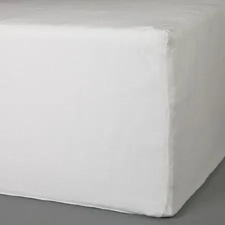 Standard Textile Bed Sheet Fitted 36 X 75 X 11 Inch White Cotton 44% / Polyester 52% / Spandex 4% Reusable – 7251600