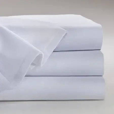 Standard Textile Bed Sheet Fitted 36 X 80 X 6 Inch White Cotton 55% / Polyester 45% Reusable – 3647312
