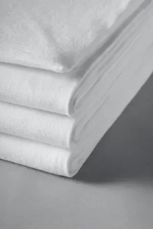 Standard Textile Bed Sheet Fitted 36 X 82 X 13 Inch White Cotton 55% / Polyester 45% Reusable – 7246405