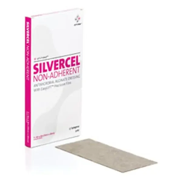 Systagenix Wound Management Dressing Wound Silvercel High G Alginate 4X8″ Sterile Adhesive White Lf 25/Box – 900408