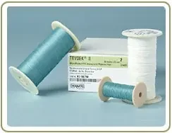 Teleflex Medical Deknatel Tevdek Suture without Needle Braided Polyester Nonabsorbable Coated Size 2 – 0 30 Inch Suture – X7-774W