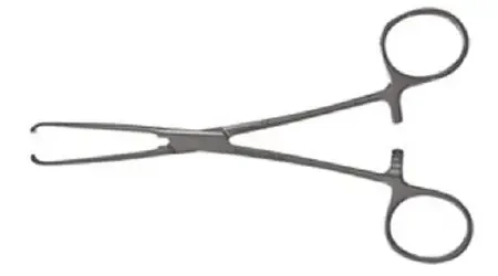 Teleflex Medical Weck Tissue Forceps Allis 6-1/8 Inch Stainless Steel NonSterile Ratchet Lock Finger Ring Handle Straight 3 X 4 Teeth – 500310
