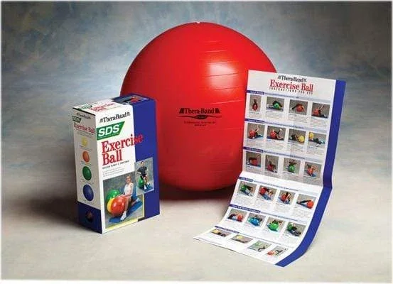 TheraBand Inflatable Exercise Ball – Pro Series SCP – Red – 22″ (55 cm)