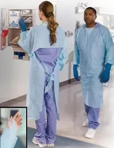 Tidi Products Tidishield Over-the-Head Protective Procedure Gown TIDIShield One Size Fits Most Unisex NonSterile Blue – 8576