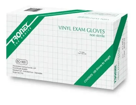 Tronex Healthcare Industries SynTech Exam Glove X-Large NonSterile Stretch Vinyl Standard Cuff Length Smooth Ivory Not Chemo Approved – 8700-35