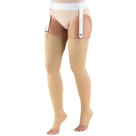 Truform Compression Stocking Truform Thigh High Small Beige Open Toe – 866-BG-SM