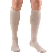 Truform Men’s Dress Knee High Support Sock, 30-40 Mmhg, Closed Toe, Tan, X-large