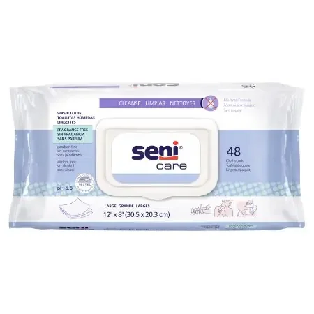 Tzmo Usa Rinse-Free Bath Wipe Seni Care Soft Pack Allantoin / Aloe Vera Unscented 48 Count – S-WS48-C11