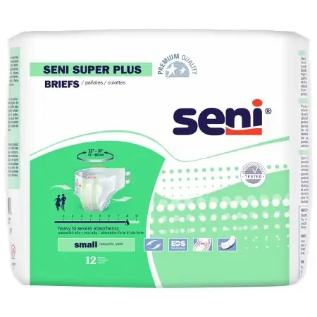 Tzmo Usa Unisex Adult Incontinence Brief Seni Super Plus Small Disposable Heavy Absorbency – S-SM12-BP1
