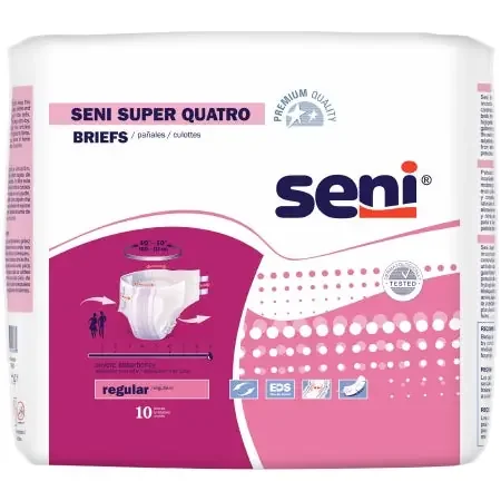 Tzmo Usa Unisex Adult Incontinence Brief Seni Super Quatro Regular Disposable Heavy Absorbency – S-RE10-BQ1