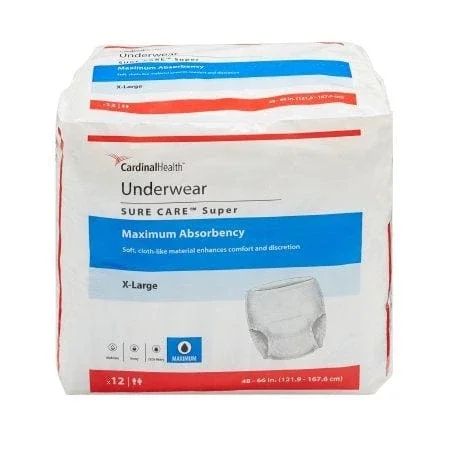 Unisex Adult Absorbent Underwear Sure Care Pull On X-Large Disposable Heavy Absorbency Cs/48