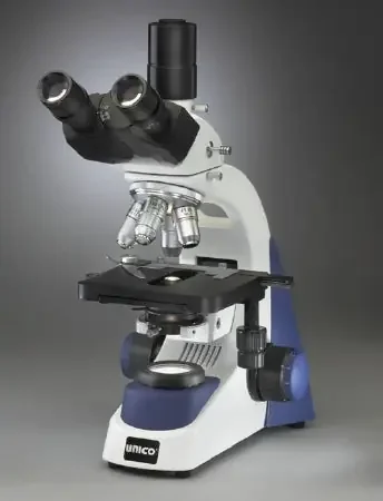 United Products & Instruments G380 Series Medical / Veterinary Practice Microscope Trinocular Achromat 4X, 10X, 40X, 100X Mechanical Stage – G383