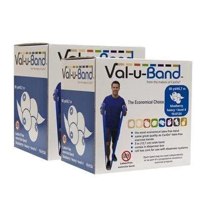 Val-u-Band Resistance Bands, Dispenser Roll, 100 Yds. (2 x 50 Yds.), Blueberry-Level 4/7, Latex-Free