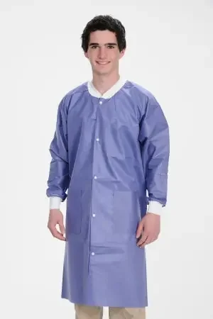 Valumax International Lab Coat Valumax Extra-Safe Blueberry Small Knee Length Limited Reuse – 3660BBS