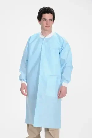 Valumax International Lab Coat Valumax Extra-Safe Sky Blue Small Knee Length Limited Reuse – 3660SBS