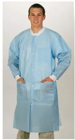Valumax International Lab Coat Valumax Sky Blue Medium Knee Length Limited Reuse – 3460LBM