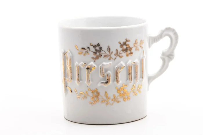 Vintage Hand Painted “Present” Shaving Mug