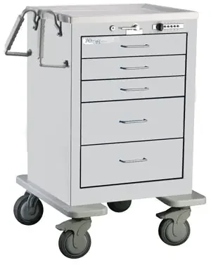 Waterloo Industries Treatment Cart Steel 24.25 X 25.5 X 37.75 Inch 5 Drawers Light Gray – JSGKU-33366
