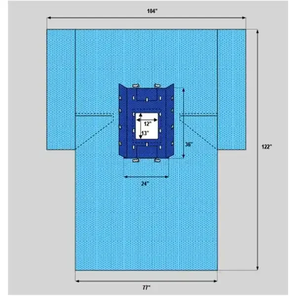 Welmed Inc Drape Sheet Fenestrated 104X122X76″ Blue Sterile 14/Ca – 1222-2176