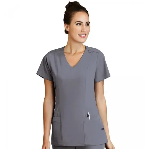 White Swan Uniform. Shirt Scrub Womens X-Large Pewter Ea – 2306-1054-XL