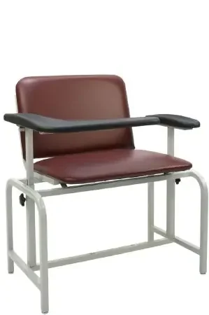 Winco Extra Large Blood Drawing Chair Single Adjustable Flip Armrest Black – 2575-08
