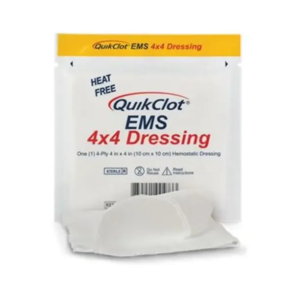 Z-Medica Corp Dressing Hemostatic Quikclot 4X4″ 10/Bx, 10 Bx/Ca – 636